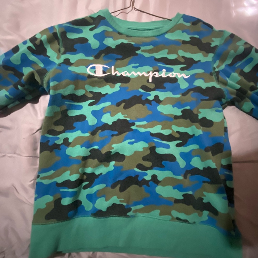 Champion Camouflage Sweatshirt - Green and Blue